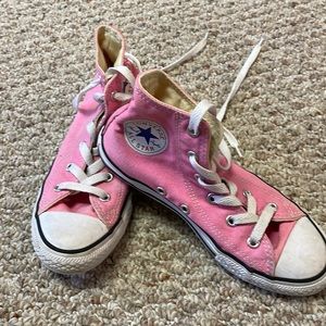 Youth Converse pink high tops